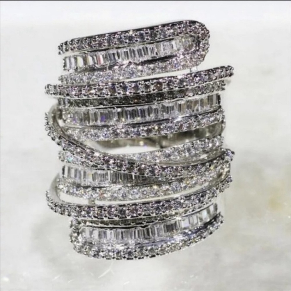 Diamond6.4 CT 925 Sterling Silver Ring